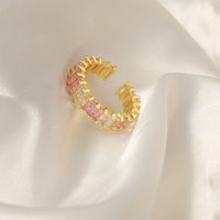 Elegant Glam Luxurious Solid Color Copper Plating Inlay Zircon 18k Gold Plated Open Rings main image 7