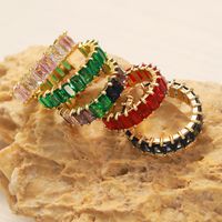 Elegant Glam Luxurious Solid Color Copper Plating Inlay Zircon 18k Gold Plated Open Rings main image 1