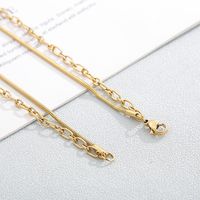 Titanium Steel 18K Gold Plated Simple Style Korean Style Hollow Out Heart Shape Double Layer Necklaces main image 6
