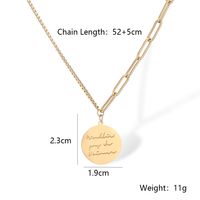 304 Stainless Steel 18K Gold Plated Simple Style Commute Plating Letter Double Layer Necklaces Pendant Necklace main image 3