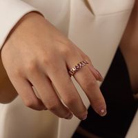 Elegant Glam Luxurious Solid Color Copper Plating Inlay Zircon 18k Gold Plated Open Rings sku image 15