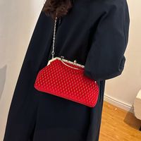 Women's Suede Solid Color Streetwear Shell Clipped Button Shoulder Bag main image 2