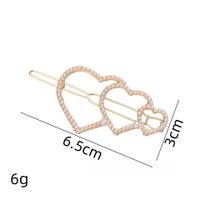 Women's Simple Style Heart Shape Alloy Plating Artificial Pearls Hair Clip main image 2