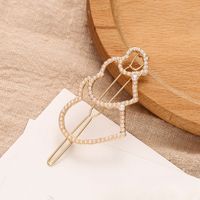 Women's Simple Style Heart Shape Alloy Plating Artificial Pearls Hair Clip main image 4