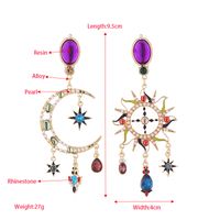 1 Pair Elegant Luxurious Sun Moon Plating Inlay Alloy Artificial Pearls Resin Rhinestones Gold Plated Drop Earrings main image 2