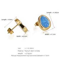 1 Pair Casual Simple Style Oval Enamel 304 Stainless Steel 18K Gold Plated Ear Studs main image 2