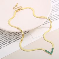 Stainless Steel 18K Gold Plated Simple Style Letter Acrylic Pendant Necklace main image 4