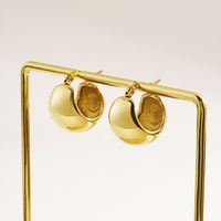 1 Pair Simple Style Geometric 304 Stainless Steel 18K Gold Plated Huggie Earrings main image 5