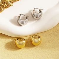 1 Pair Simple Style Geometric 304 Stainless Steel 18K Gold Plated Huggie Earrings main image 1
