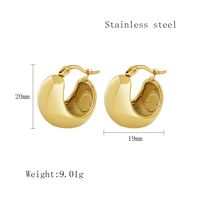 1 Pair Simple Style Geometric 304 Stainless Steel 18K Gold Plated Huggie Earrings sku image 2