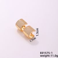 1 Piece Casual Simple Style Geometric Irregular Copper Zircon Gold Plated Silver Plated Huggie Earrings sku image 2