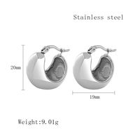 1 Pair Simple Style Geometric 304 Stainless Steel 18K Gold Plated Huggie Earrings sku image 1