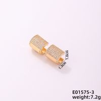 1 Piece Casual Simple Style Geometric Irregular Copper Zircon Gold Plated Silver Plated Huggie Earrings sku image 4