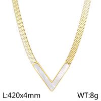 Stainless Steel 18K Gold Plated Simple Style Letter Acrylic Pendant Necklace sku image 2