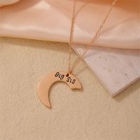 Stainless Steel K Gold Plated Casual Simple Style Patchwork Moon Heart Shape Pendant Necklace main image 5