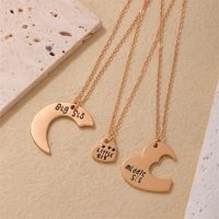 Stainless Steel K Gold Plated Casual Simple Style Patchwork Moon Heart Shape Pendant Necklace main image 6