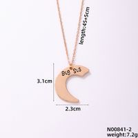 Stainless Steel K Gold Plated Casual Simple Style Patchwork Moon Heart Shape Pendant Necklace sku image 3