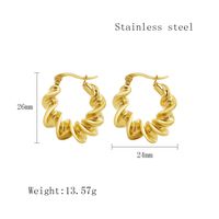 1 Paar Vintage-Stil Spiral- Edelstahl 304 18 Karat Vergoldet Reif Ohrringe sku image 2