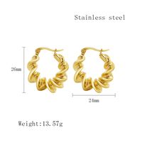 1 Par Estilo Vintage Espiral Acero Inoxidable 304 Chapados en oro de 18k Pendientes De Aro sku image 2