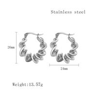 1 Pair Vintage Style Spiral 304 Stainless Steel 18K Gold Plated Hoop Earrings sku image 1