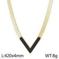 Stainless Steel 18K Gold Plated Simple Style Letter Acrylic Pendant Necklace sku image 3