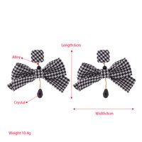 1 Pair Elegant Classic Style Houndstooth Bow Knot Inlay Alloy Cloth Artificial Crystal Gold Plated Drop Earrings main image 2