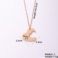 Stainless Steel K Gold Plated Casual Simple Style Patchwork Moon Heart Shape Pendant Necklace sku image 2