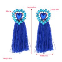 1 Pair Ig Style Bohemian Tassel Heart Shape Inlay Alloy Glass Gold Plated Drop Earrings main image 2