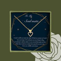 Streetwear Heart Shape Copper Plating Inlay Artificial Gemstones Zircon 18k Gold Plated Pendant Necklace main image 9