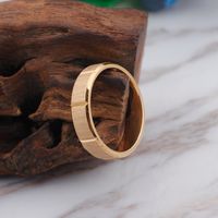 Titanium Steel 18K Gold Plated Simple Style Solid Color Rings main image 8