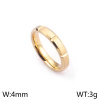 Titanium Steel 18K Gold Plated Simple Style Solid Color Rings sku image 1