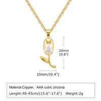 Wholesale Lady Flower Copper Plating Inlay Gold Plated Zircon sku image 1