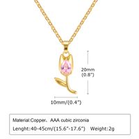 Wholesale Lady Flower Copper Plating Inlay Gold Plated Zircon sku image 3