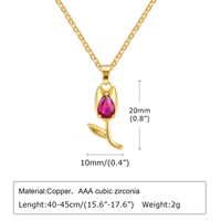 Wholesale Lady Flower Copper Plating Inlay Gold Plated Zircon sku image 4