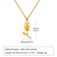 Wholesale Lady Flower Copper Plating Inlay Gold Plated Zircon sku image 4