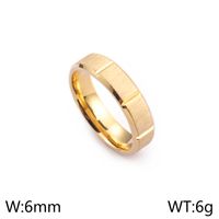 Titanium Steel 18K Gold Plated Simple Style Solid Color Rings sku image 6