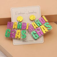1 Pair Retro Exaggerated Punk Letter Asymmetrical Stainless Steel Arylic Drop Earrings main image 1