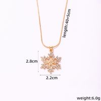 Casual Simple Style Classic Style Snowflake K Gold Plated Rhinestones Copper Wholesale Earrings Necklace Jewelry Set main image 2