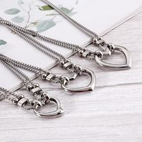 Basic Heart Shape Titanium Steel Pendant Necklace main image 1