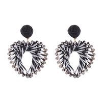 1 Pair Elegant Sweet Heart Shape Inlay Alloy Raffia Rhinestones Gold Plated Drop Earrings sku image 1