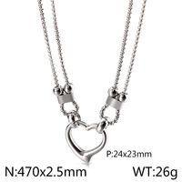 Basic Heart Shape Titanium Steel Pendant Necklace sku image 1