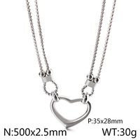 Basic Herzform Titan Stahl Halskette Mit Anhänger sku image 3