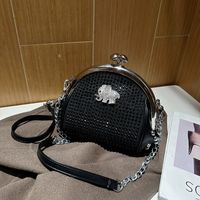 Women's Hot Drill Elephant Basic Classic Style Square Clipped Button Crossbody Bag sku image 2
