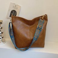 Women's Pu Leather Solid Color Vintage Style Square Zipper Underarm Bag main image 2