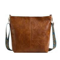 Women's Pu Leather Solid Color Vintage Style Square Zipper Underarm Bag sku image 1
