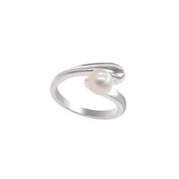Simple Style Pearl Copper Plating Silver Plated Open Rings main image 5