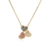 Ig Style Simple Style Heart Shape Copper Plating Inlay Zircon Gold Plated Pendant Necklace main image 10