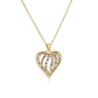 Ig Style Simple Style Heart Shape Copper Plating Inlay Zircon Gold Plated Pendant Necklace main image 9