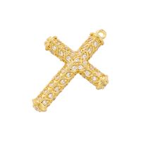Hip-hop Exaggerated Punk Cross Copper Plating Inlay Zircon 18k Gold Plated Charms main image 3