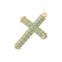 Hip-hop Exaggerated Punk Cross Copper Plating Inlay Zircon 18k Gold Plated Charms main image 4
